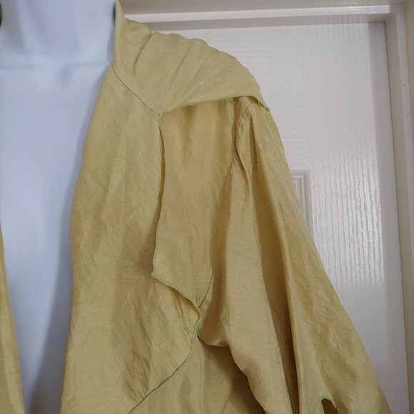 Whispers VTG Carole Dolighan Chartreuse 100% Silk Kimono Jacket S/M - Picture 4 of 14